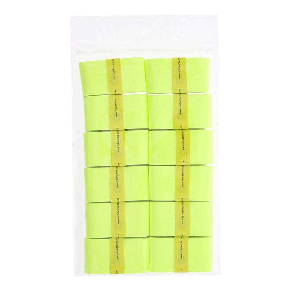 Volkl Super Grip II | Cotton | Overgrip | High Performance Tennis Grip (Neon Yellow, 12 Pack)
