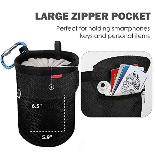 Rhino Valley Climbing Chalk Bag with Drawstring, Zipper Pocket & Adjustable Belt