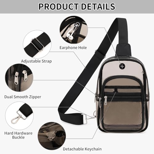 Clear Stadium Bag - Waterproof TPU Backpack Purse for Events