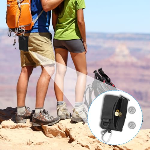 EDC Pocket Pouch - Mini Molle Wallet with Carabiner, Black