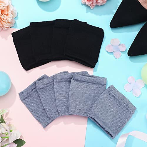 Dance Shoe Covers - 8 Pairs, Large, Classic Style, Black & Dark Gray