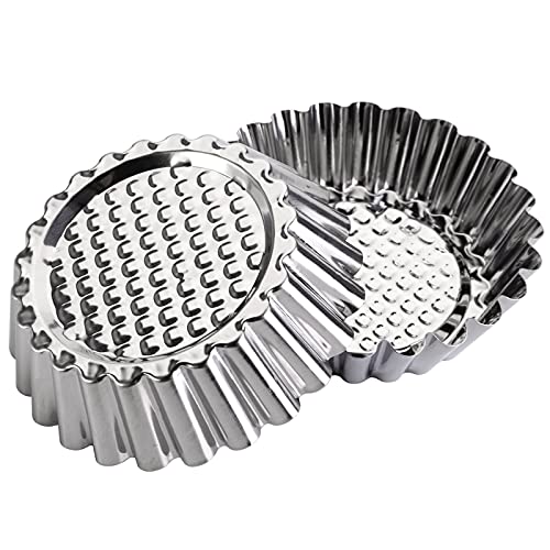 30 Pcs Stainless Steel Egg Tart Molds 3.8 Inch Mini Pie & Tart Pans Baking Tool