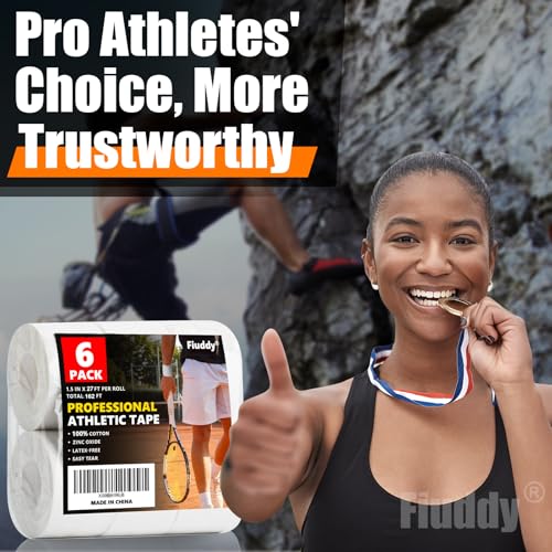 Professional Athletic Sports Tape - 6 Pack Easy Tear for Injury Support