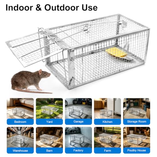 Humane Live Chipmunk Trap Cage – 2-Pack, Reusable, Instant Trigger