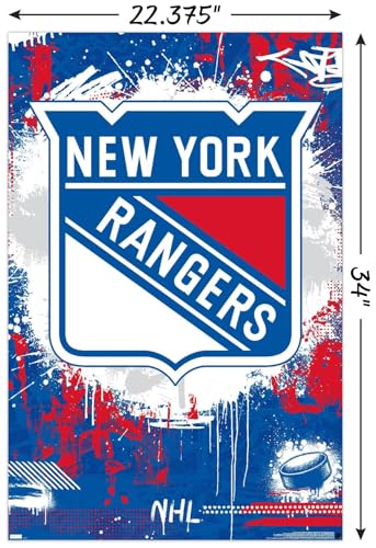 NHL New York Rangers Wall Poster - Maximalist Logo, 22.4 x 34 Inches, Unframed Decor