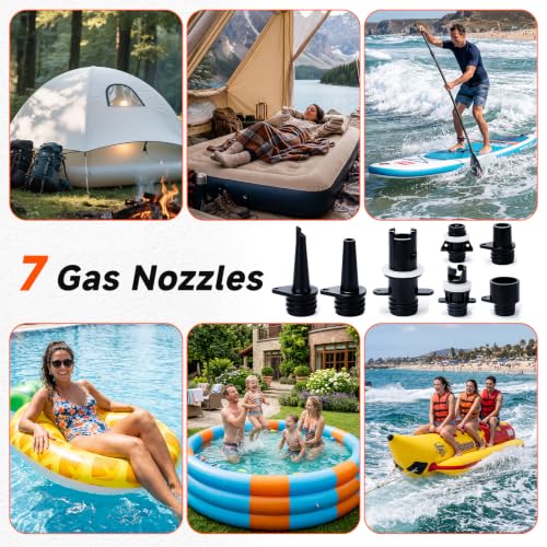 50 PSI Electric Paddle Board Pump - Auto-Off, 12V DC, Orange