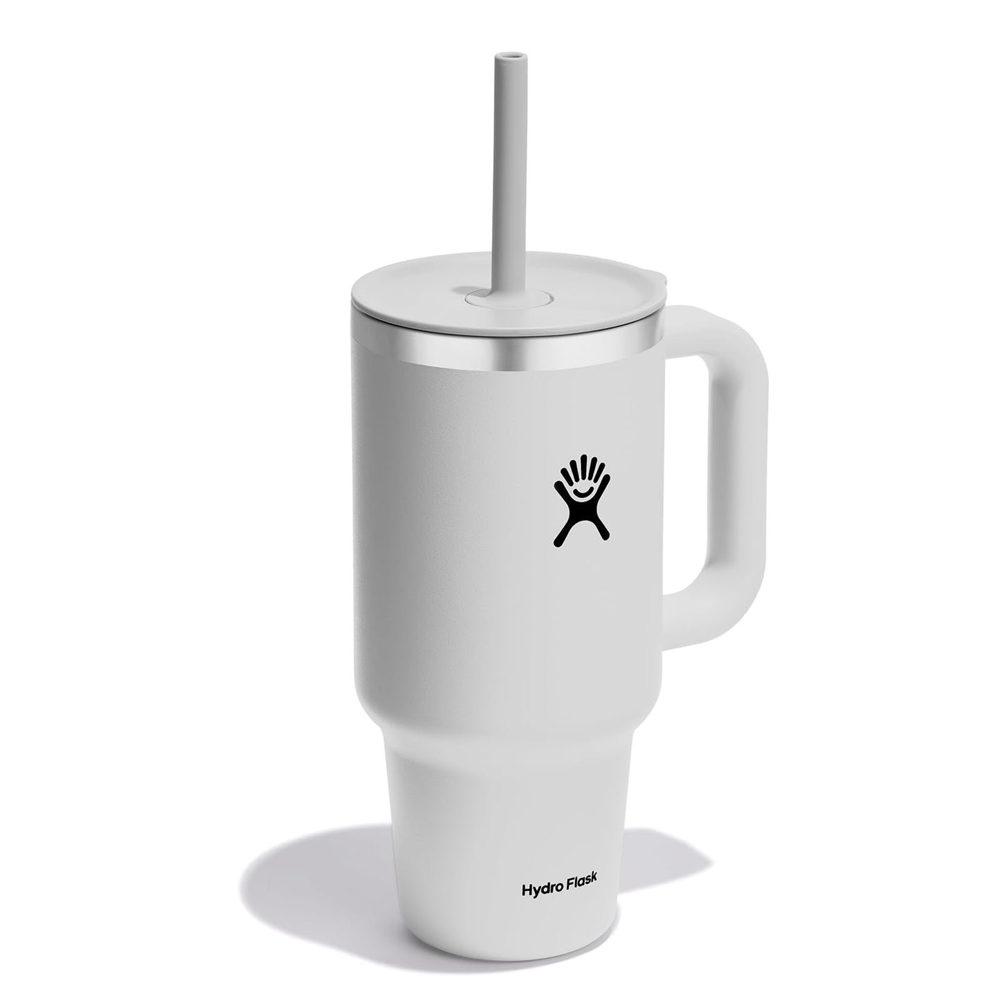 Hydro Flask 32 Oz Travel Tumbler with Handle, Lid and Straw - Insulated Stainless Steel in 32 Oz White