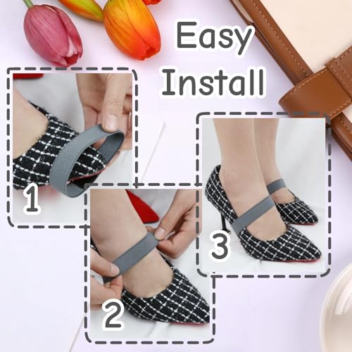 4 Pairs Wide Elastic High Heel Shoe Straps for Secure Fit