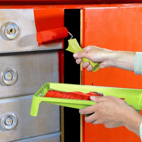 15PCS Foam Paint Roller,Small Paint Roller,4''Paint Roller Kit with High-Density Foam Paint Roller,Paint Frame and Liner,Microfiber Roller,Mini Paint Roller for Painting Corners,Wall,Door