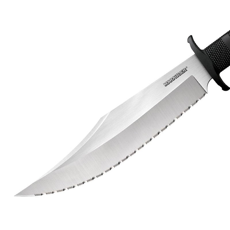 Cold Steel Marauder Fixed Blade Tactical Bowie Knife with Sheath, Serrated