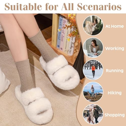 Wool Socks for Women - Winter Warm Cute Cat Crew Socks - One Size
