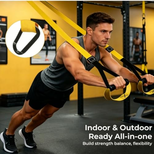Full Body Suspension Training Kit with Adjustable Door Anchor