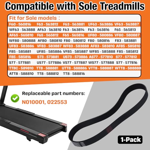 Treadmill Drive Belt for Sole Models F63, F80, F85 - EPDM