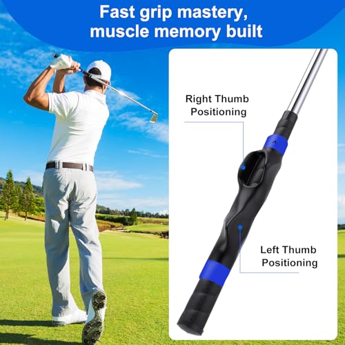 Golf Grip Trainer for Right-Handed Golfers - Swing Correction Aid - Blue