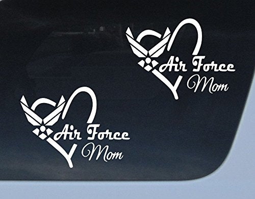 Air Force Mom Decal Vinyl Sticker - 2 Pack, 6" x 4"