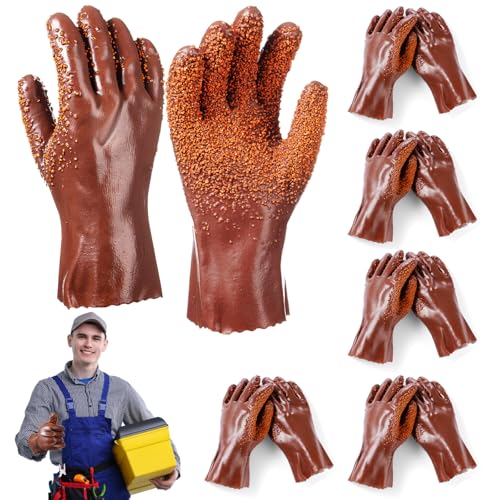 5 Pairs Sewer Snake Glove PVC Non Slip Sewer Gloves Abrasion Resistant Drain Cleaning Glove Plumbing Tools for Professional Plumber