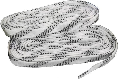 Waxed Hockey Skate Laces - White with Black Specks, 108" Length
