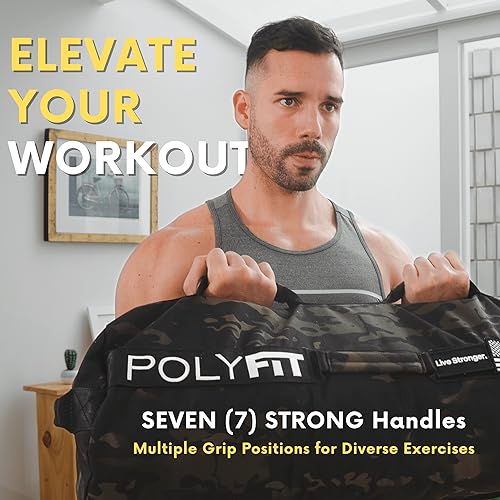 Workout Sandbag Pro - 80 lb Triple Closure Filler Bag, 7 Handles