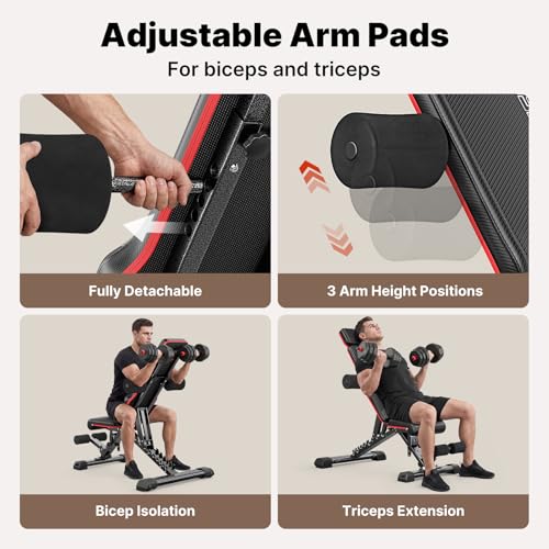 Adjustable Weight Bench with Bench Press Stand - Black