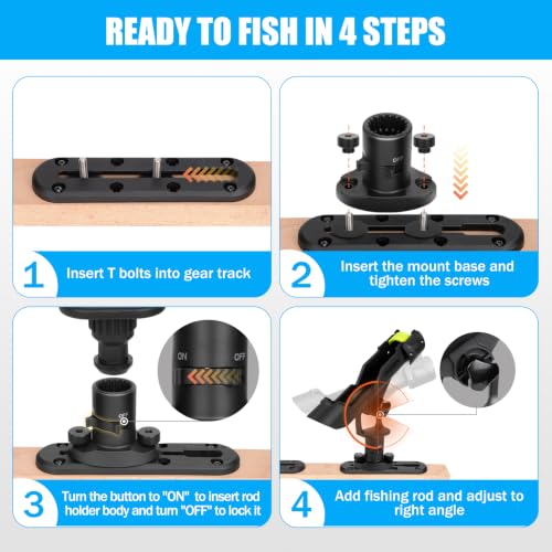 Hikeen Kayak Fishing Rod Holder 1 Pack - Secure, Adjustable, Heavy-Duty