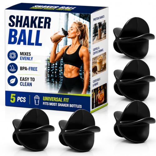 Protein Shaker Mixing Balls - BPA-Free Plastic Blender Whisk - 5 Pack