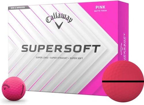 Callaway Golf Supersoft Matte Pink Golf Balls - Enhanced Alignment | 2025 Model