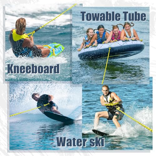 60ft Boat Tow Rope for 1-3 Riders - Floating Towable Tube Rope