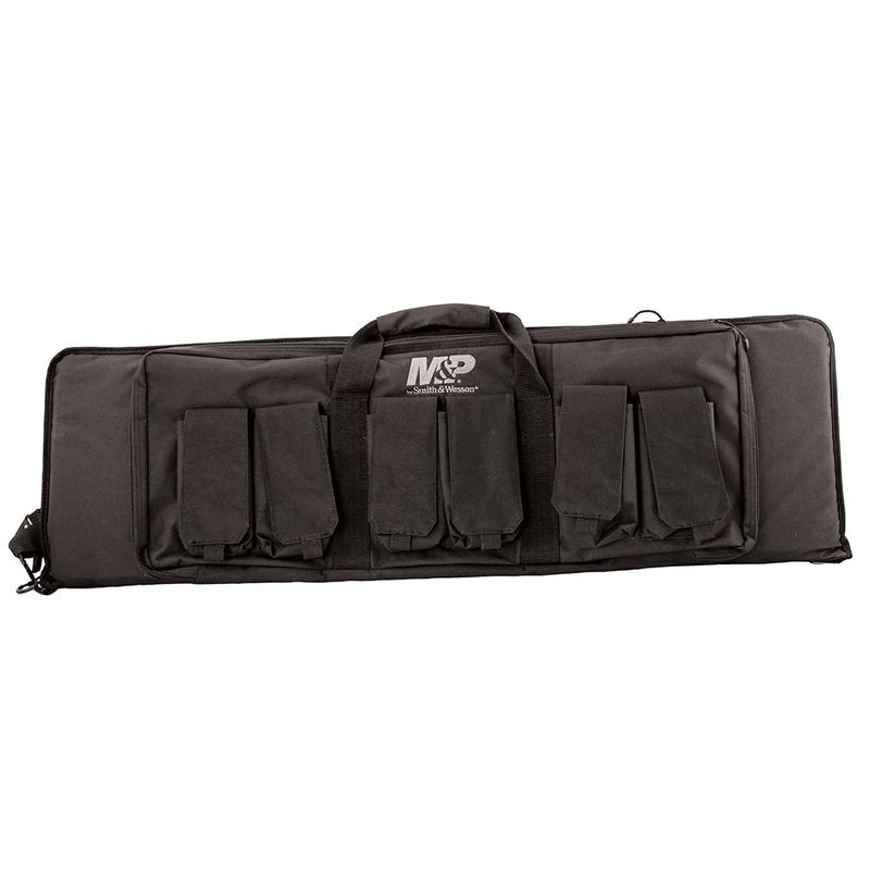 Smith & Wesson M&P Pro Tac Padded Rifle Case with Ballistic Fabric Construction and External Pockets for Shooting, Range, Storage and Transport