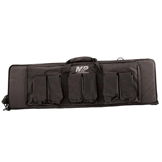 Smith & Wesson M&P Pro Tac Padded Rifle Case with Ballistic Fabric Construction and External Pockets for Shooting, Range, Storage and Transport