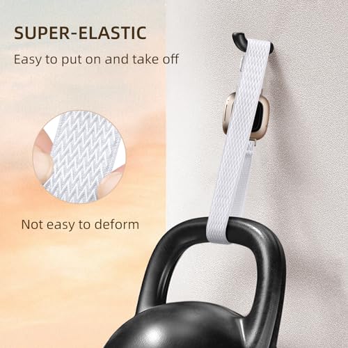 Maledan Replacement Band for Fitbit Sense / Sense 2, Versa 3/4, White, 4.5-9.5 in (114-241mm) - Breathable Nylon Strap