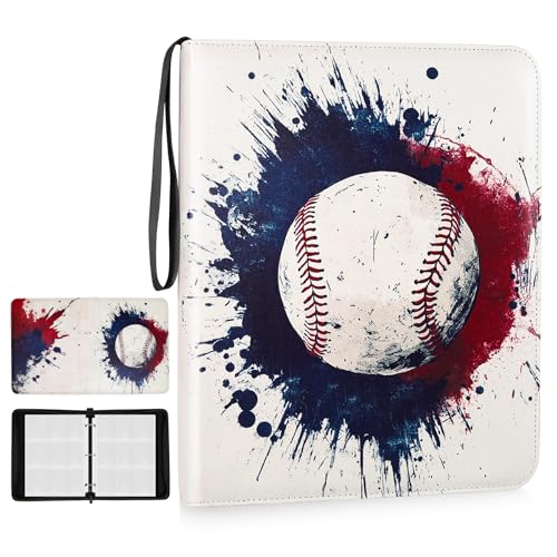 9-Pocket Baseball Card Binder, 900-Card Capacity with 50 Removable