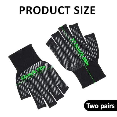 Breathable Fingerless Work Gloves - Lightweight Cycling & Gym Gear, 2 Pairs