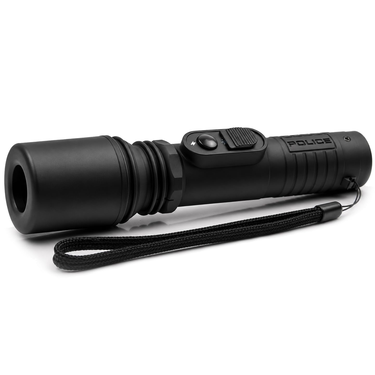 POLICE Stun Gun 305 - Rechargebale with LED Flashlight, Black