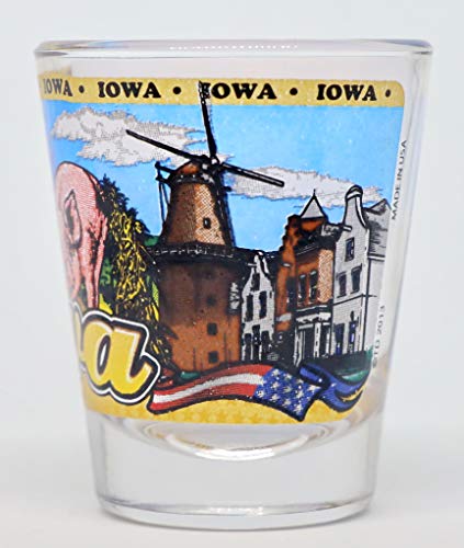 Iowa State Wraparound Shot Glass - Souvenir Drinkware, Collectible Gift