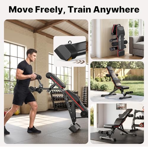 Adjustable Weight Bench with Bench Press Stand - Black