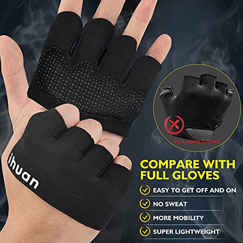Weight Lifting Workout Gloves for Men & Women - Black, Medium