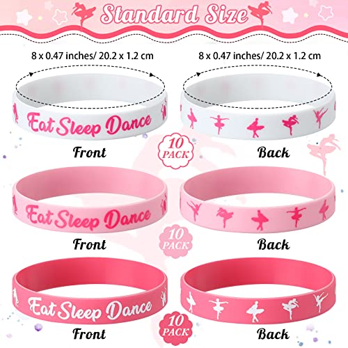 30 Pcs Ballet Party Favors Silicone Wristbands - Inspirational Bracelets