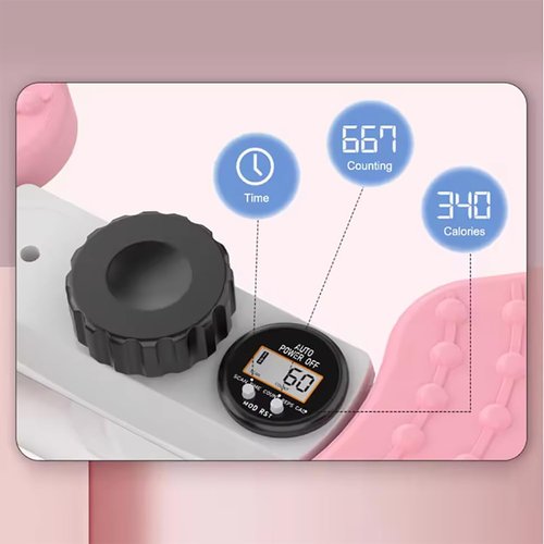 Waist Twister Machine, Pilates Twister with Digital Display, Adjustable Exercise Twist Board for Women Men, Home Noiseless Abs Waist Training Exercise Equipment with Resistance Bands,Pink