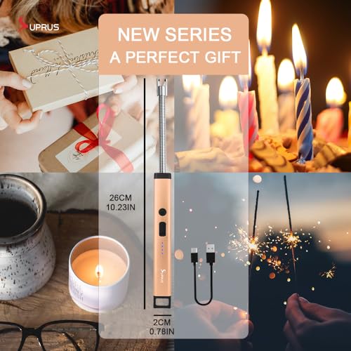 Rechargeable Electric Arc Candle Lighter - Windproof Plasma - Peach Fuzz