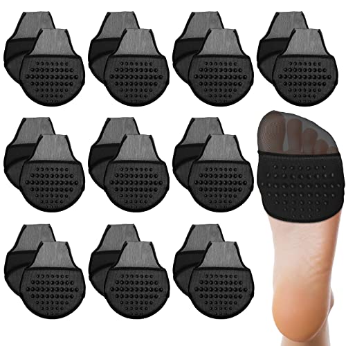 Toe Topper Socks for Women - 10 Pairs with Padding - Black