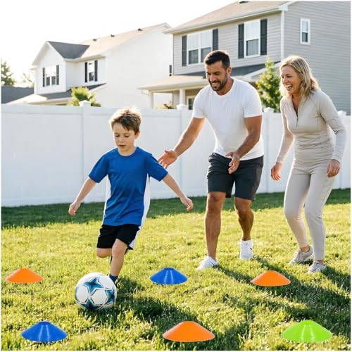 Agility Training Discs - 50 Pcs Soccer Cones with Carry Bag