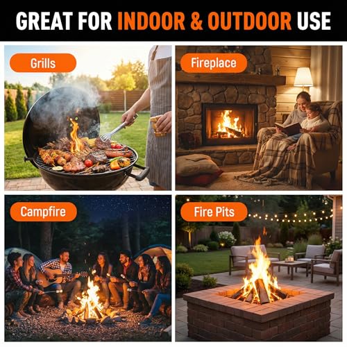 Natural Fire Starter Sticks - Quick Ignition for Grills & Campfires, 15 PCS