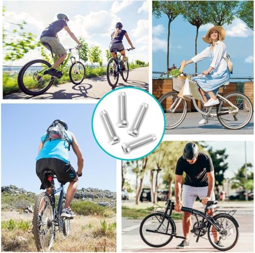 Bicycle Cable End Caps - Aluminum Alloy Brake Crimps, 20PCS - Silver