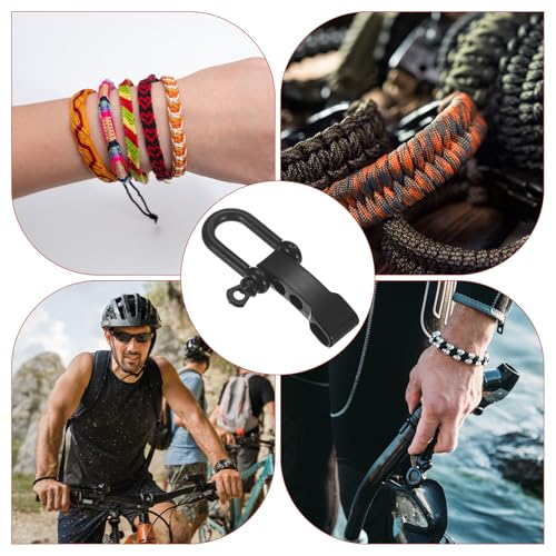 Adjustable Metal Paracord Shackle Buckle - 4PCS Black