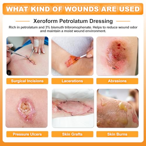 Carbou 7 Pack 4x4 Inch Xeroform Petrolatum Wound Dressings Non-Stick Gauze