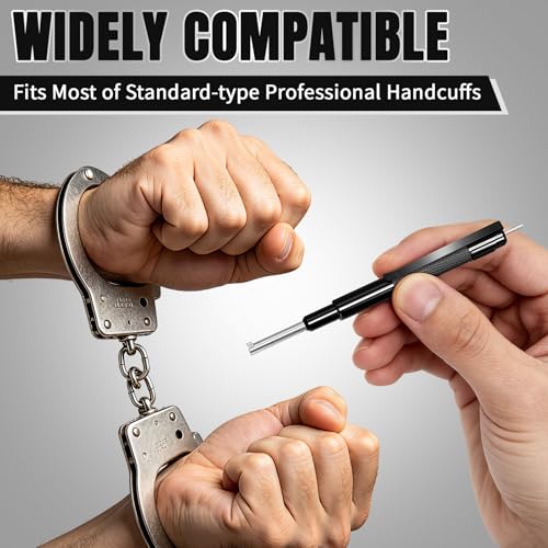 JOTOVO Stainless Steel Handcuff Keys Set of 3, Portable Lock Pick for Law Enforcement