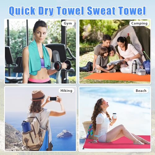 Microfiber Travel Towel Set - Quick Dry, Super Absorbent, 32" x 16" - Navy Blue