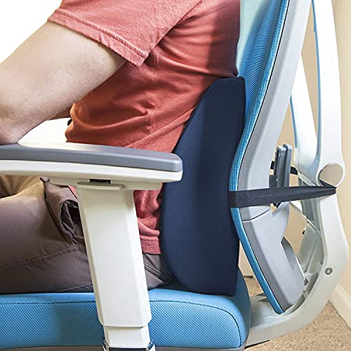 DMI Navy Lumbar Support Pillow for Chair Pack of 1 - Back Pain Relief & Posture