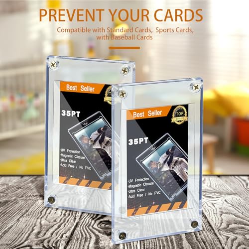 20 Pack Acrylic Trading Card Holders for Baseball & Football