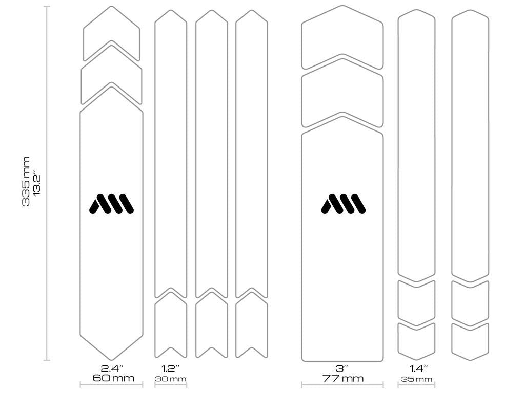 MTB Bike Frame Protector - Honeycomb 380 Microns PVC - Universal Guard for Downhill & Enduro - 18-Piece Set - Clear/Silver